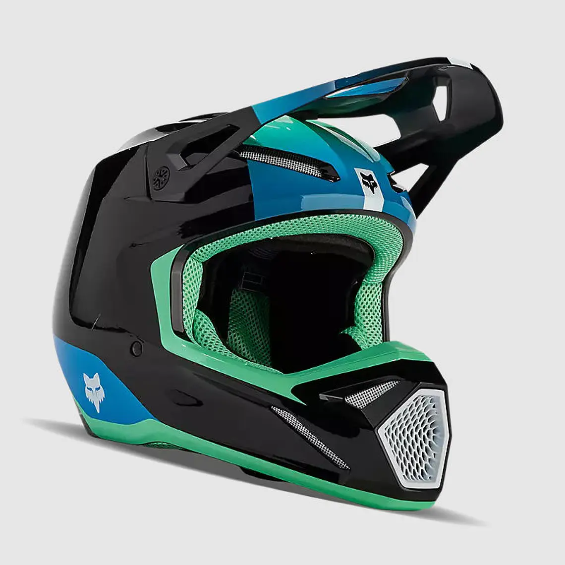 Casco Moto V1 Ballast Negro/Azul Fox 1