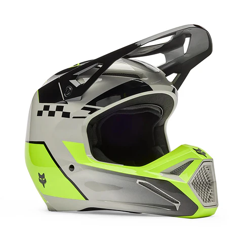 Casco Moto V1 Collect Gris/Amarillo Fox