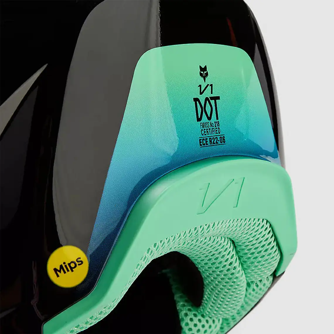 Casco Moto V1 Ballast Negro/Azul Fox 9