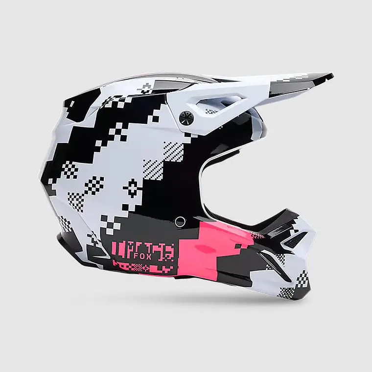 Casco Moto V1 Digi Image Negro/Rosado Negro Fox 1