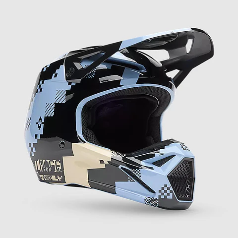 Casco Moto V1 Digi Image Azul Claro Fox