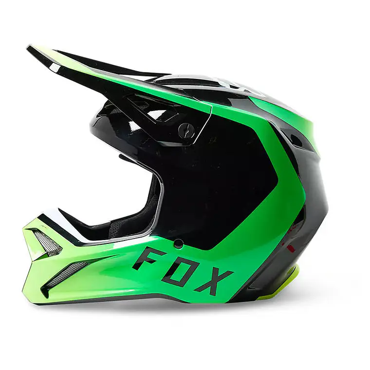 Casco Moto V1 Dpth Negro/Verde Fox 3