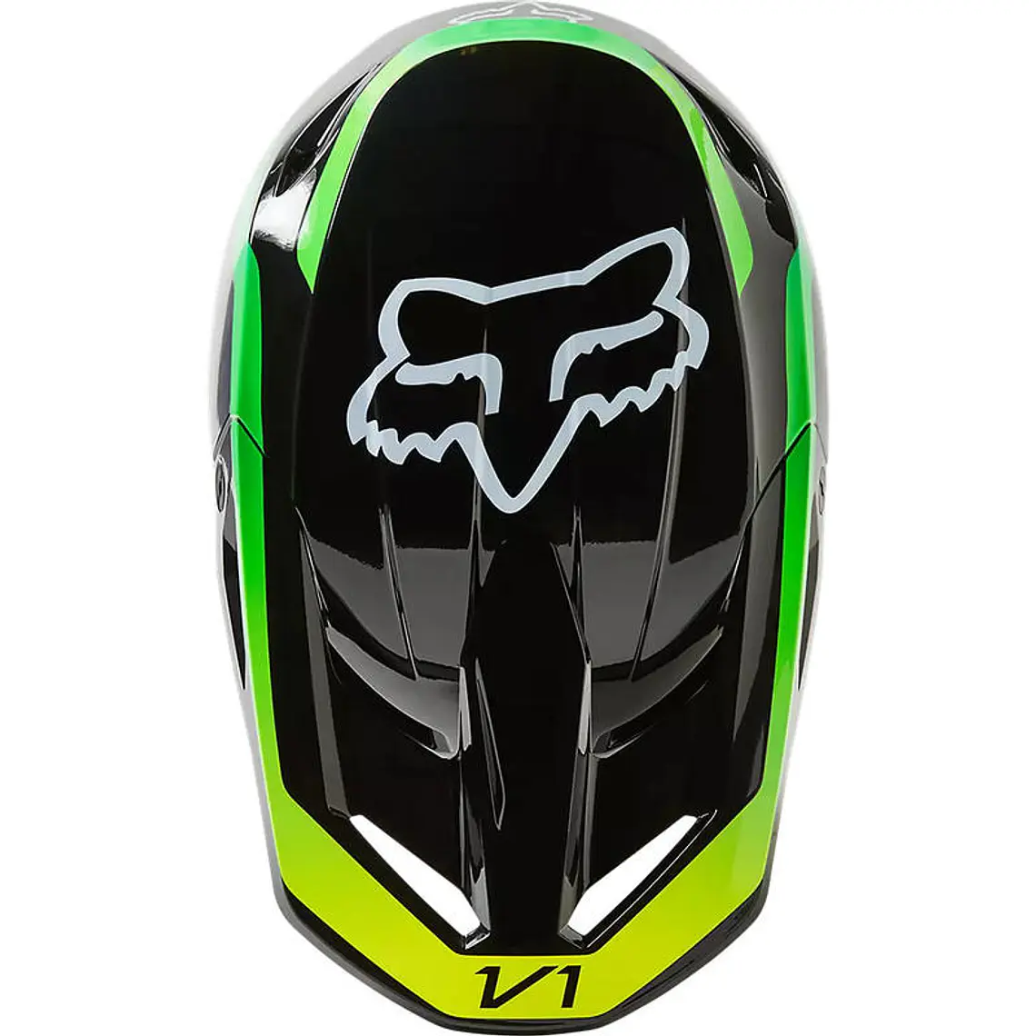 Casco Moto V1 Dpth Negro/Verde Fox 4
