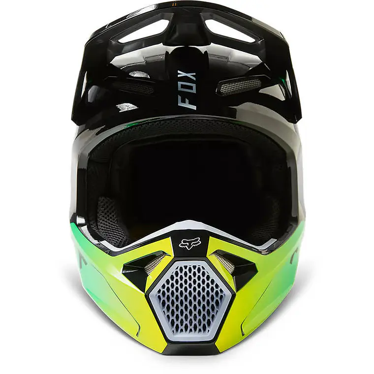 Casco Moto V1 Dpth Negro/Verde Fox 5