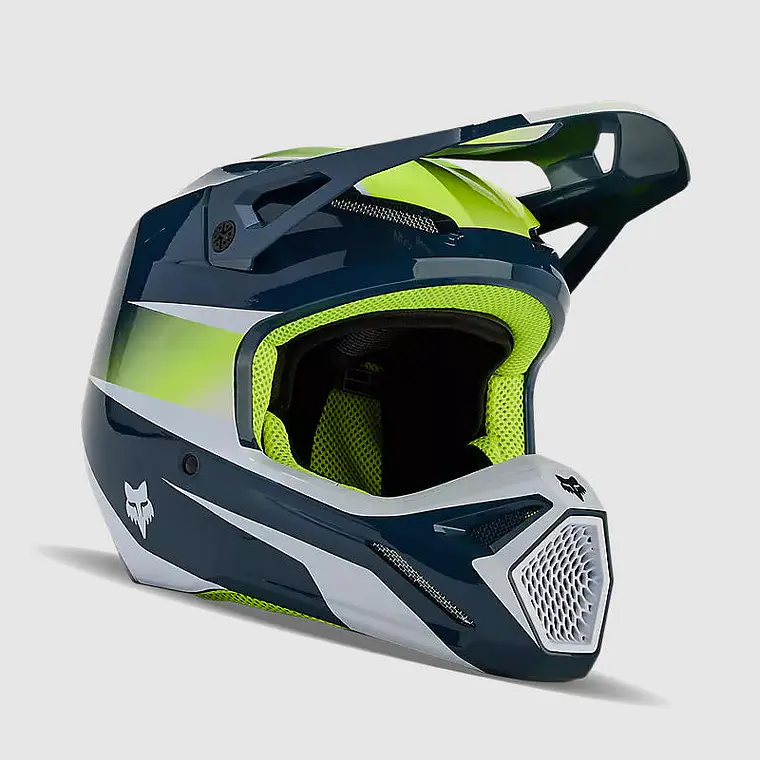Casco Moto V1 Flora Azul Petroleo Fox 1