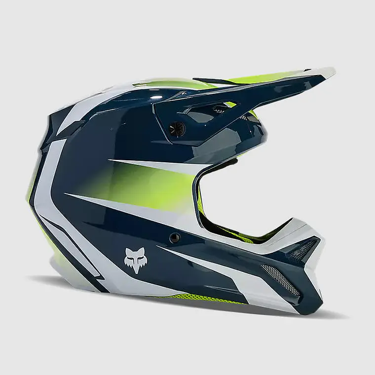 Casco Moto V1 Flora Azul Petroleo Fox 2