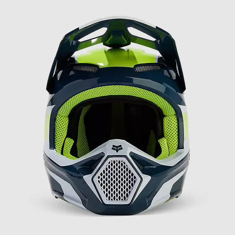 Casco Moto V1 Flora Azul Petroleo Fox 3