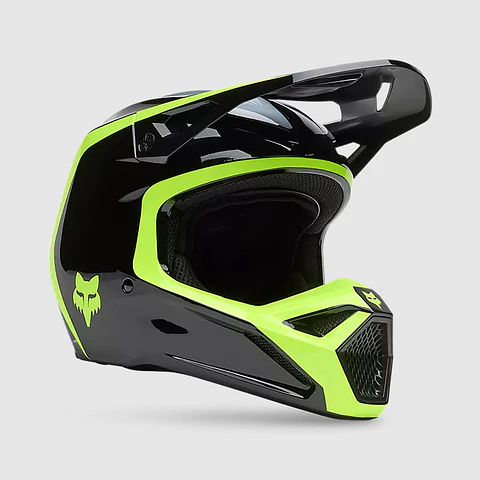 Casco Moto V1 Flow Negro/Amarillo Fox