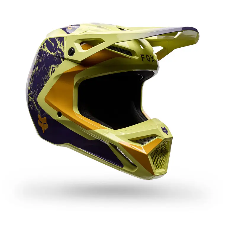 Casco Moto V1 Image Print Amarillo Fox 2