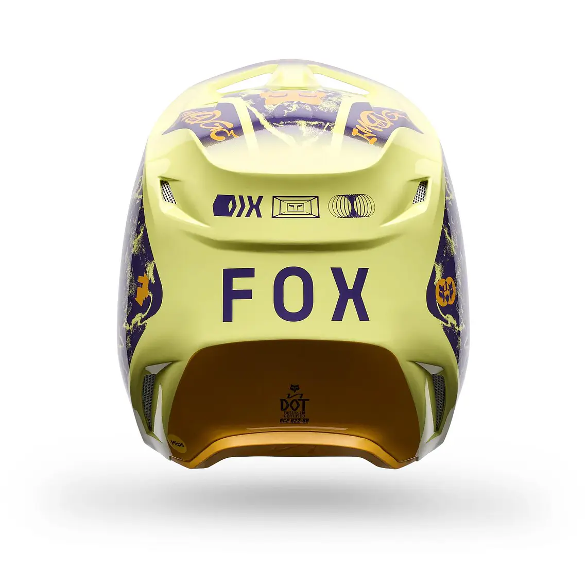 Casco Moto V1 Image Print Amarillo Fox 4