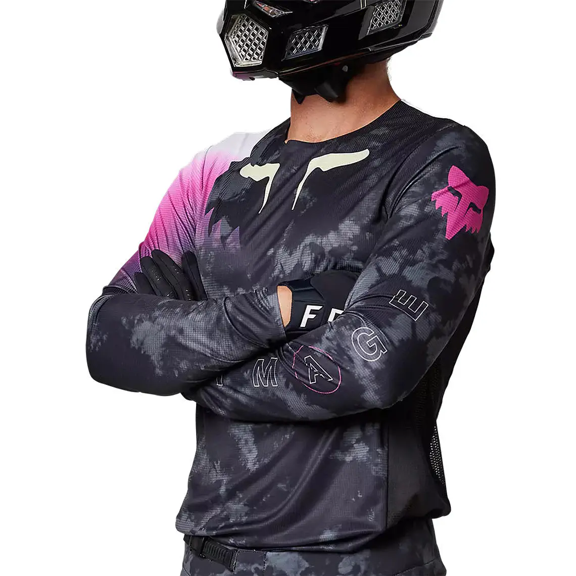 Polera Moto Flexair Detonate Negro Fox 2