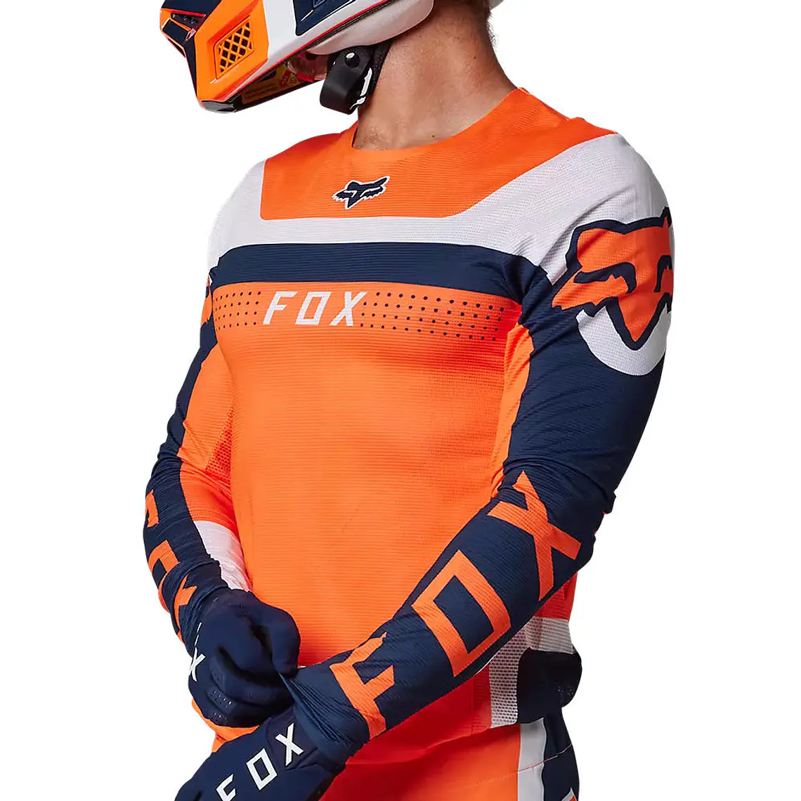Polera Moto Flexair Efekt Naranjo/Azul/Blanco Fox 2