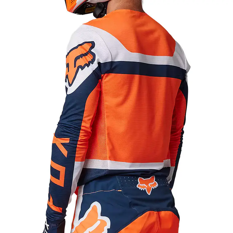 Polera Moto Flexair Efekt Naranjo/Azul/Blanco Fox 3