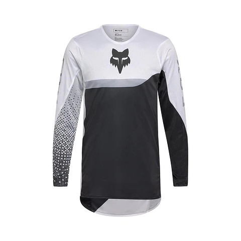 Polera Moto Flexair Fracture Blanco/Negro Fox