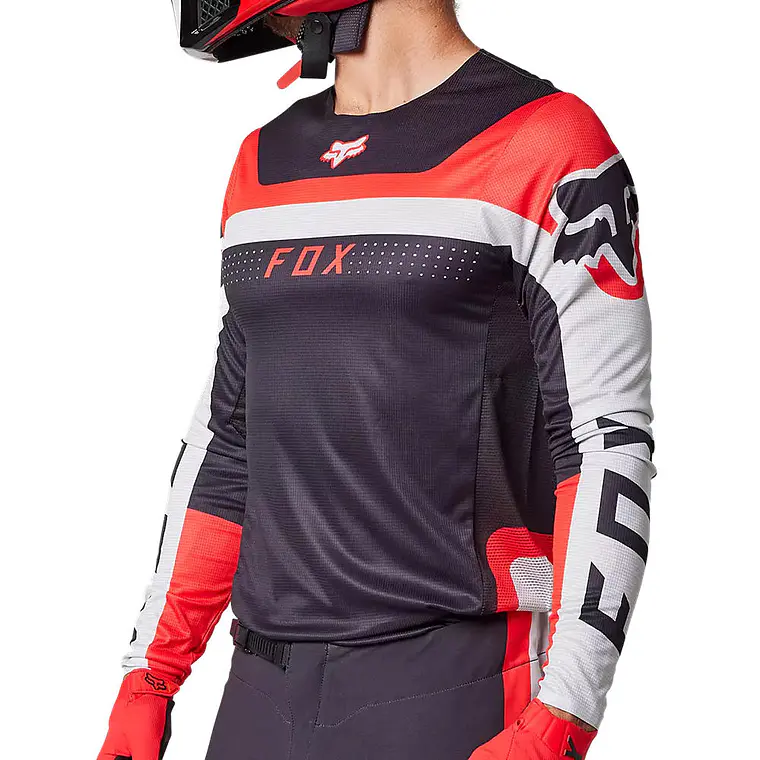 Polera Moto Flexair Efekt Negro/Rojo/Blanco Fox 2