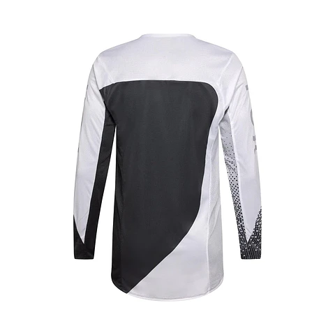 Polera Moto Flexair Fracture Blanco/Negro Fox
