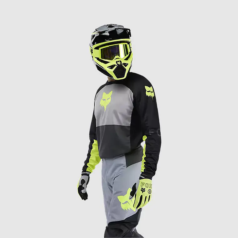 Polera Moto 180 Flow Negro/Amarillo Fox 3