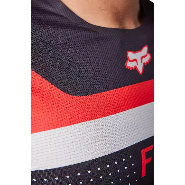 Polera Moto Flexair Efekt Negro/Rojo/Blanco Fox 4