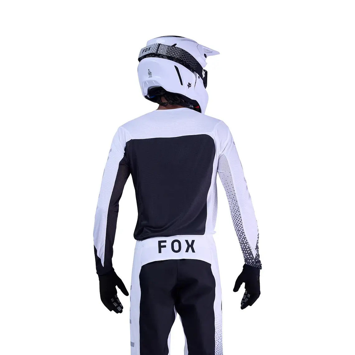 Polera Moto Flexair Fracture Blanco/Negro Fox 4