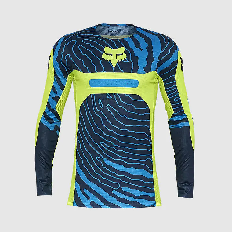 Polera Moto Flexair Impression Azul/Amarillo Fox 1