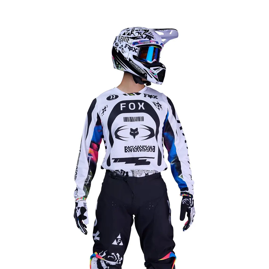 Polera Moto 180 Image Cosmo Blanco/Negro Fox 3