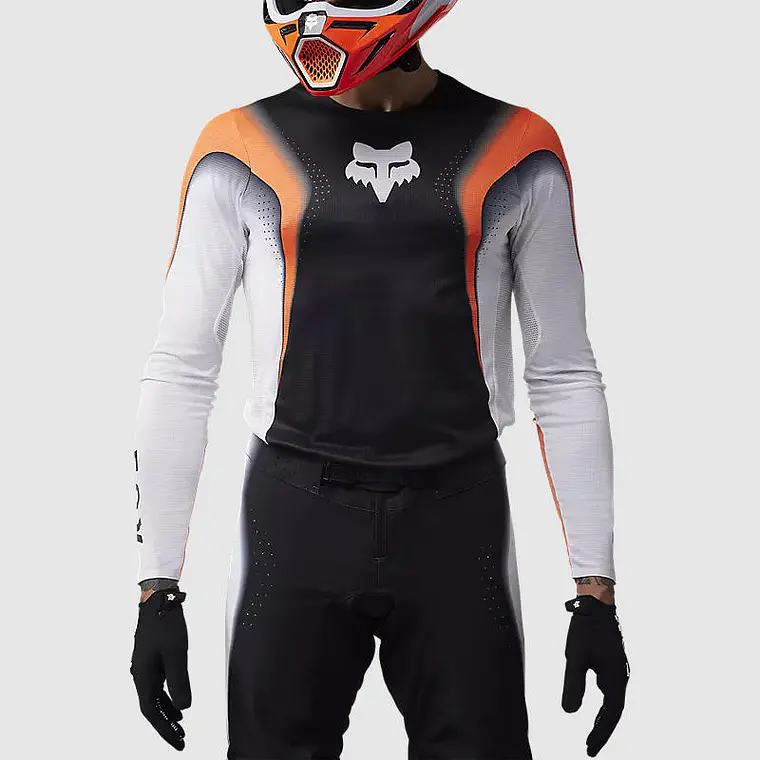 Polera Moto Flexair Infinite Naranjo/Negro Fox 3