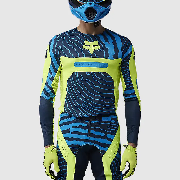 Polera Moto Flexair Impression Azul/Amarillo Fox 3