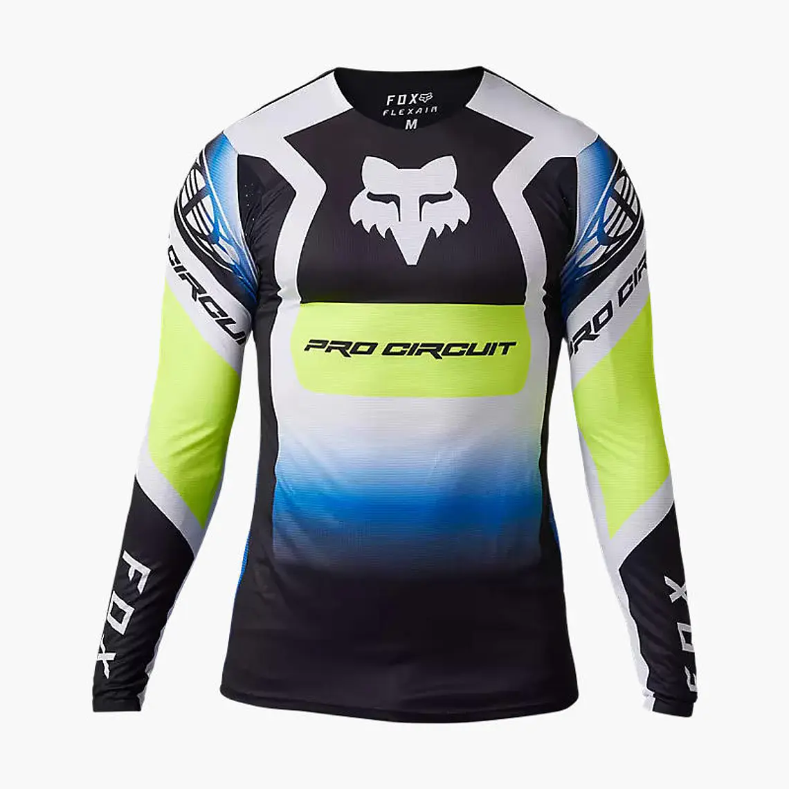 Polera Moto Flexair Pro Circuit Foyl Negro/Blanco Fox 1