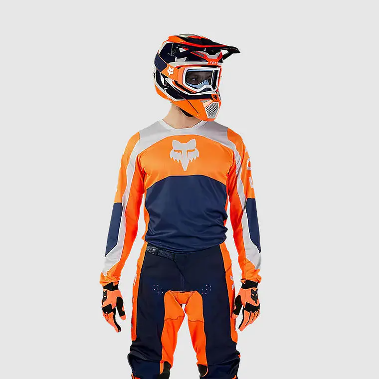 Polera Moto 180 Nitro Naranjo Fluor Fox 2