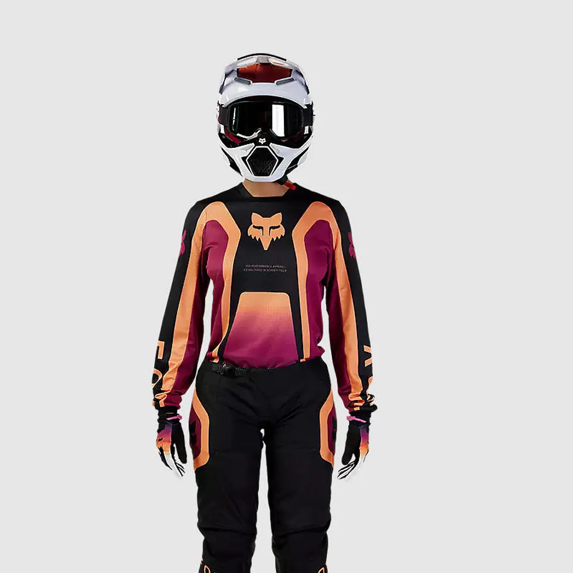 Polera Moto Mujer 180 Ballast Burdeo/Naranjo Fox 2