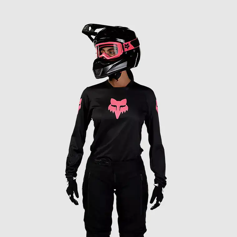 Polera Moto Mujer 180 Blackout Negro Fox 2