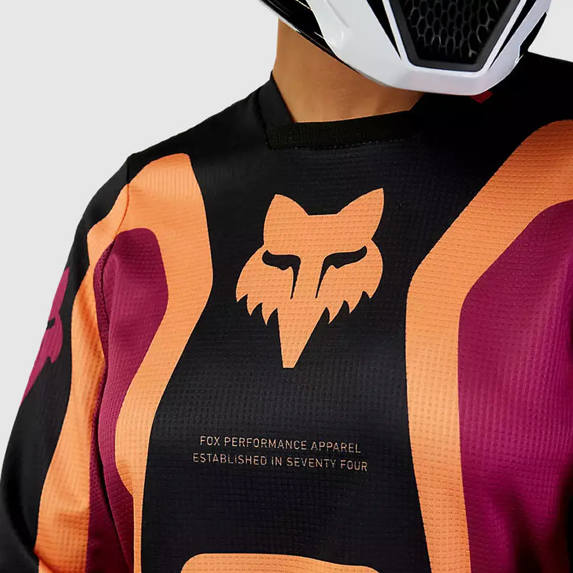 Polera Moto Mujer 180 Ballast Burdeo/Naranjo Fox 8