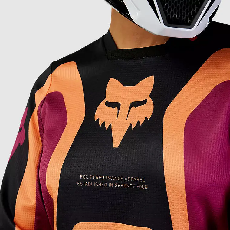 Polera Moto Mujer 180 Ballast Burdeo/Naranjo Fox 8