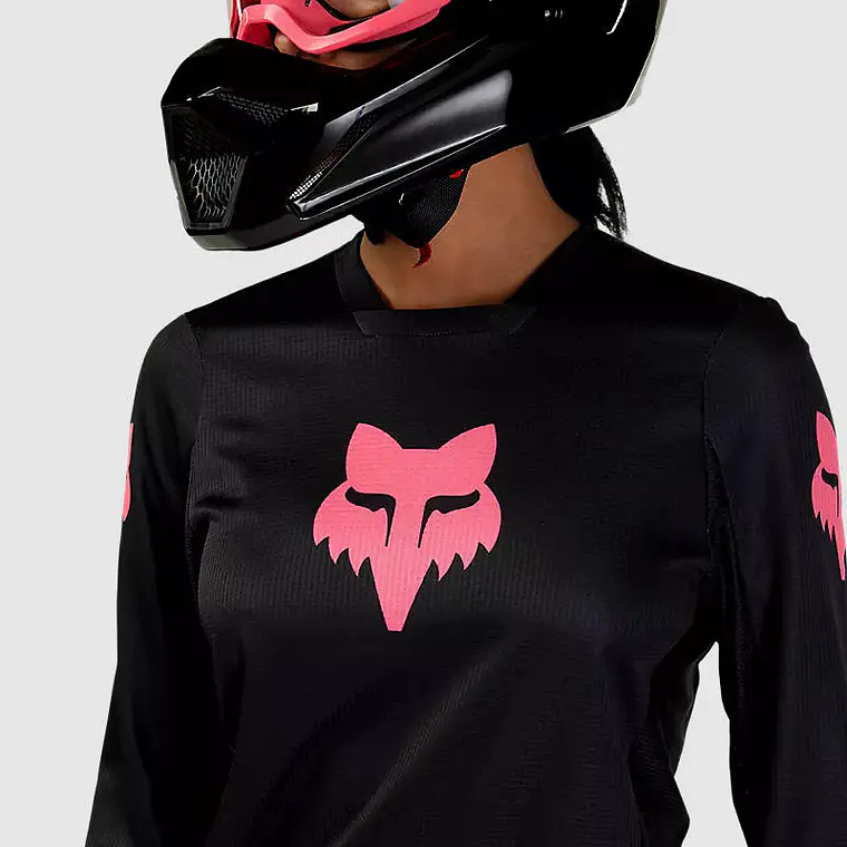 Polera Moto Mujer 180 Blackout Negro Fox 5
