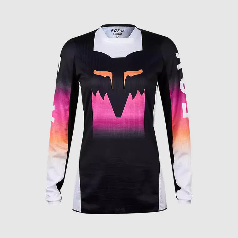 Polera Moto Mujer 180 Flora Negro/Rosado Fox 1