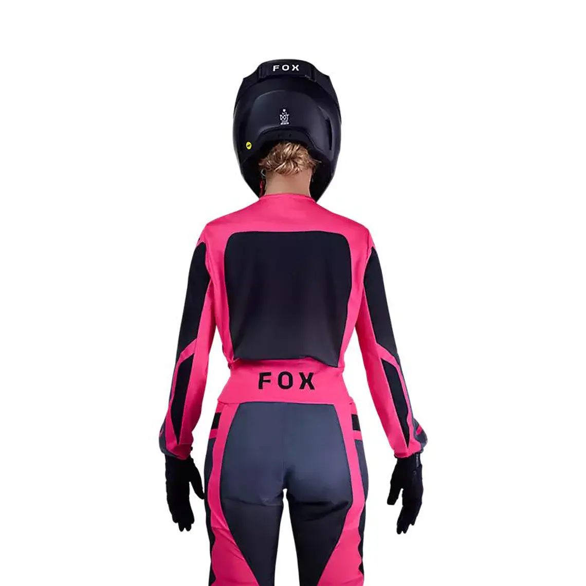 Polera Moto Mujer 180 Shield Negro/Rosado Fox 4
