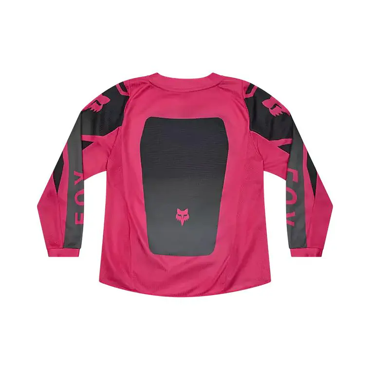 Polera Moto Niño 180 Shield Negro/Rosado Fox 2