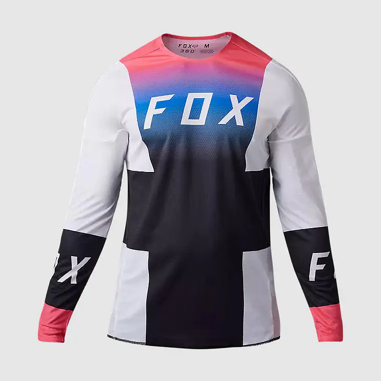 Polera Moto 360 Horyzn Negro/Blanco/Rosado Fox 1