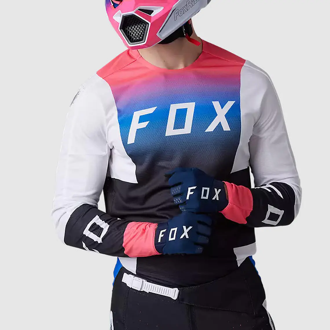 Polera Moto 360 Horyzn Negro/Blanco/Rosado Fox 4