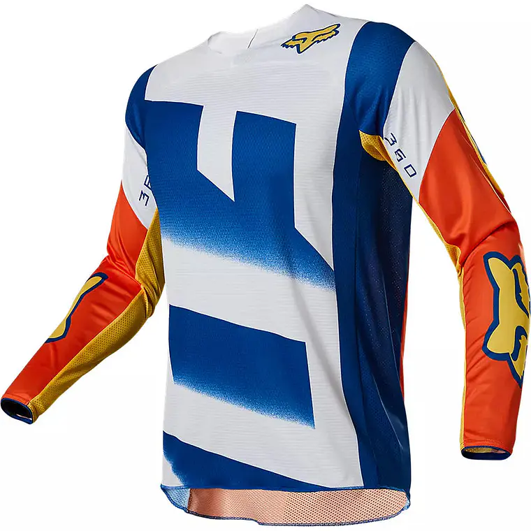 Polera Moto 360 RKANE Azul/Naranjo Fox 2