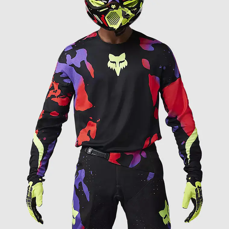 Polera Moto 360 Throttle Negro/Rojo Fox 3