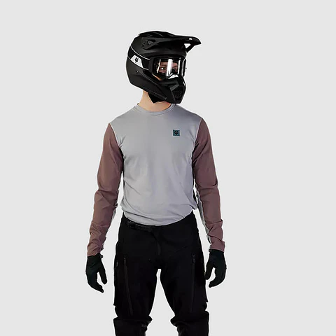 Polera Moto Ranger Off Road Manga Larga Gris Fox