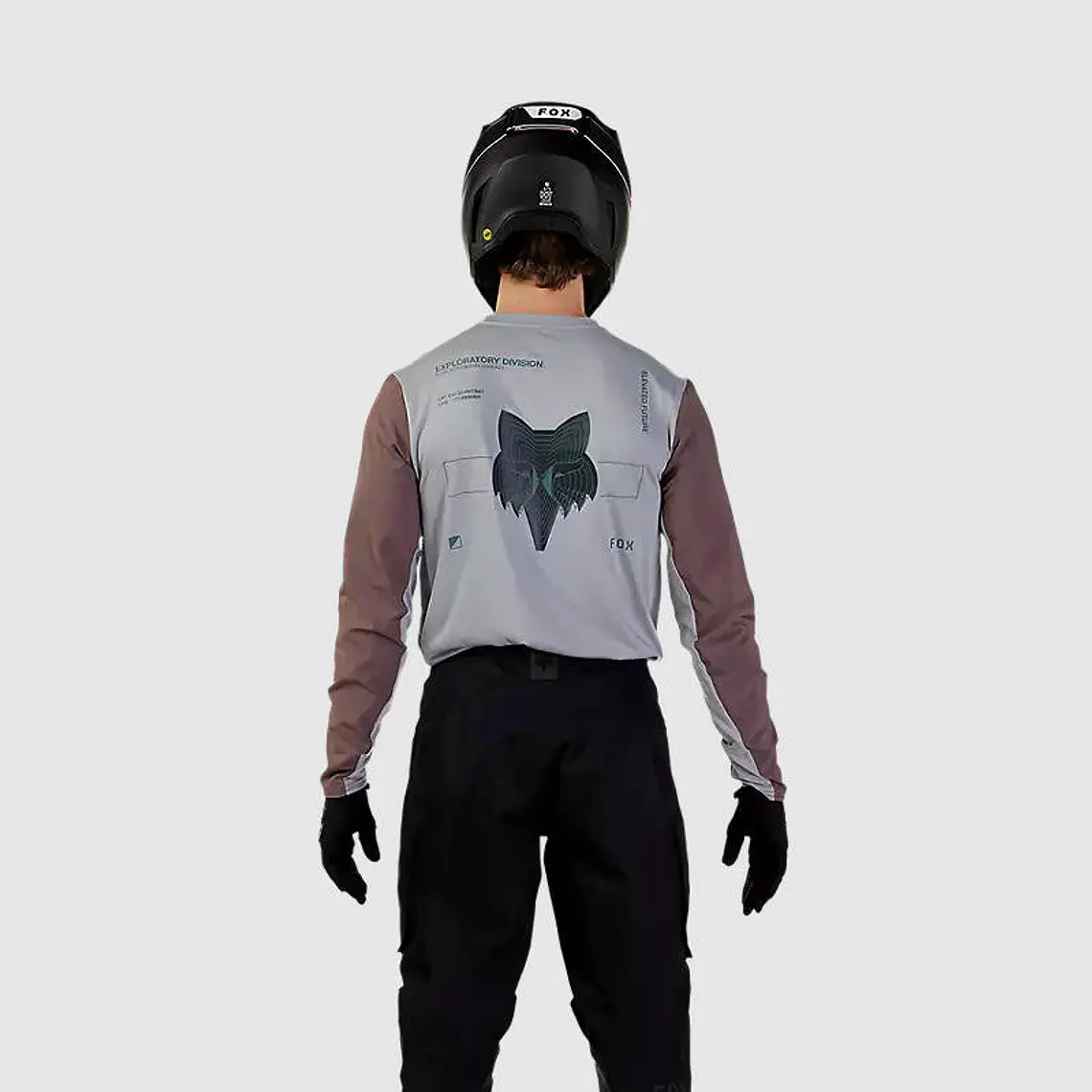 Polera Moto Ranger Off Road Manga Larga Gris Fox 3