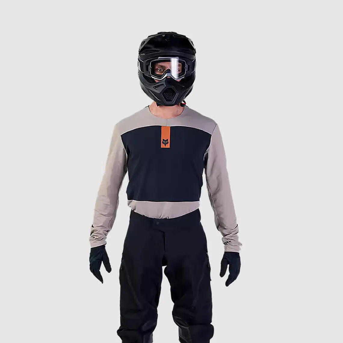Polera Moto Defend Off Road Manga Larga Cafe Claro Fox 2
