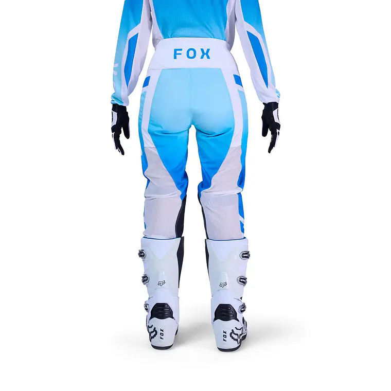 Pantalon Moto Mujer 180 Shield Blanco/Azul Marino Fox 4