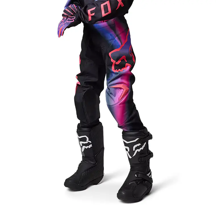 Pantalon Moto Niña 180 Toxsyk Negro/Rosado Fox 1