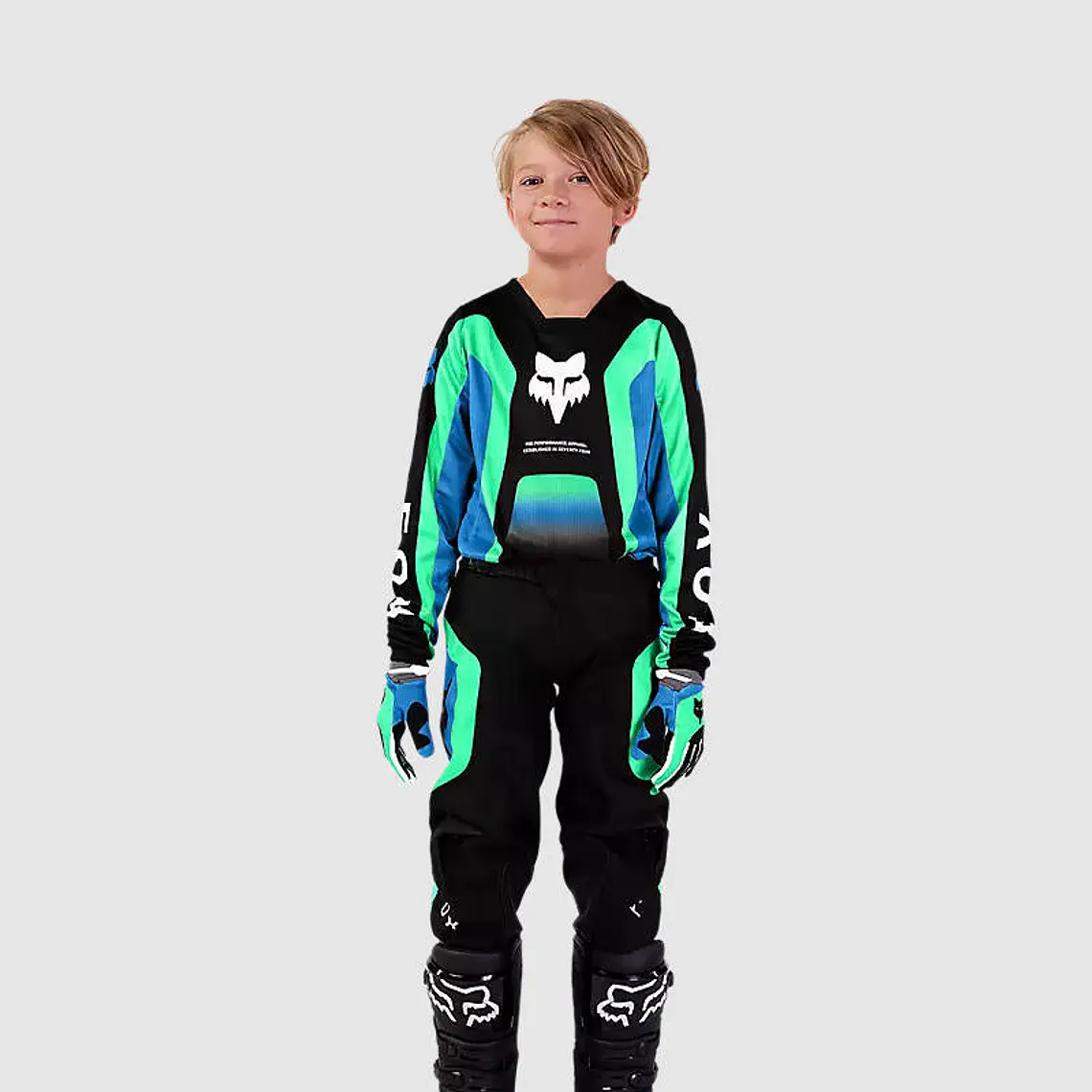Pantalon Moto Niño 180 Ballast Negro/Azul Fox 3