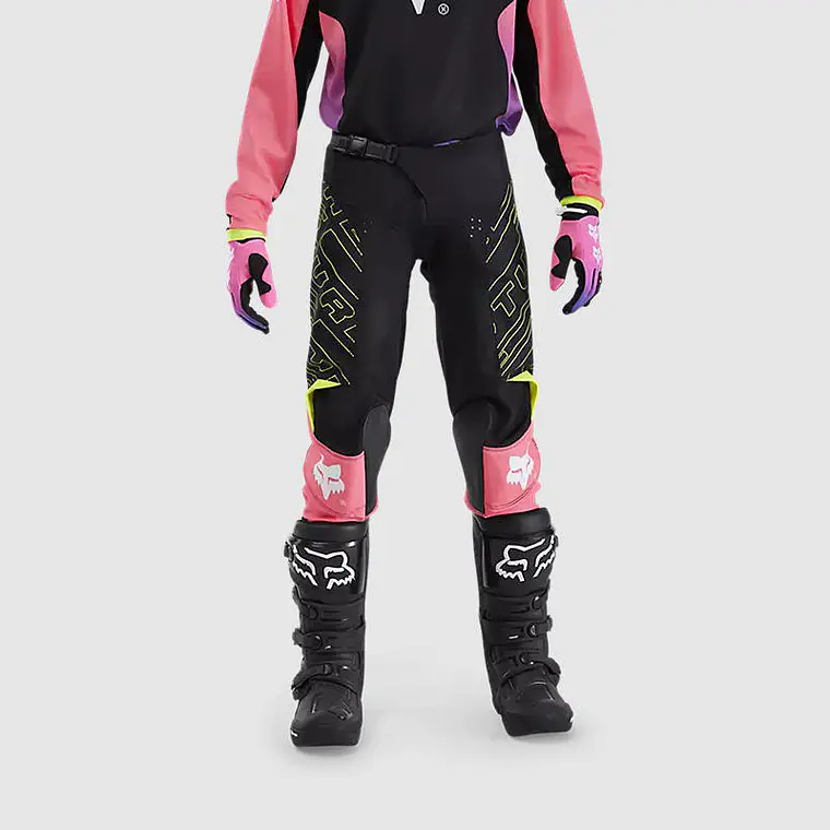Pantalon Moto Niño 180 Elevated Negro/Rosado Fox 3