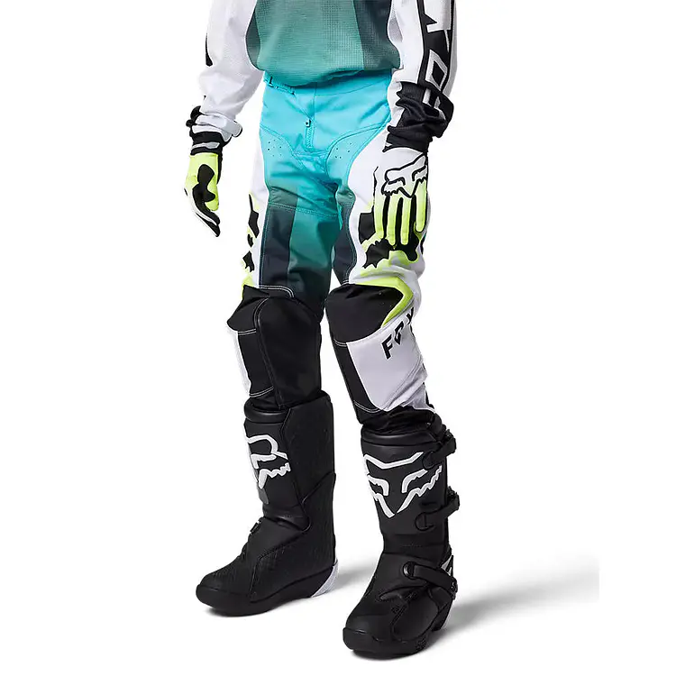 Pantalon Moto Niño 180 Leed Celeste Fox 2