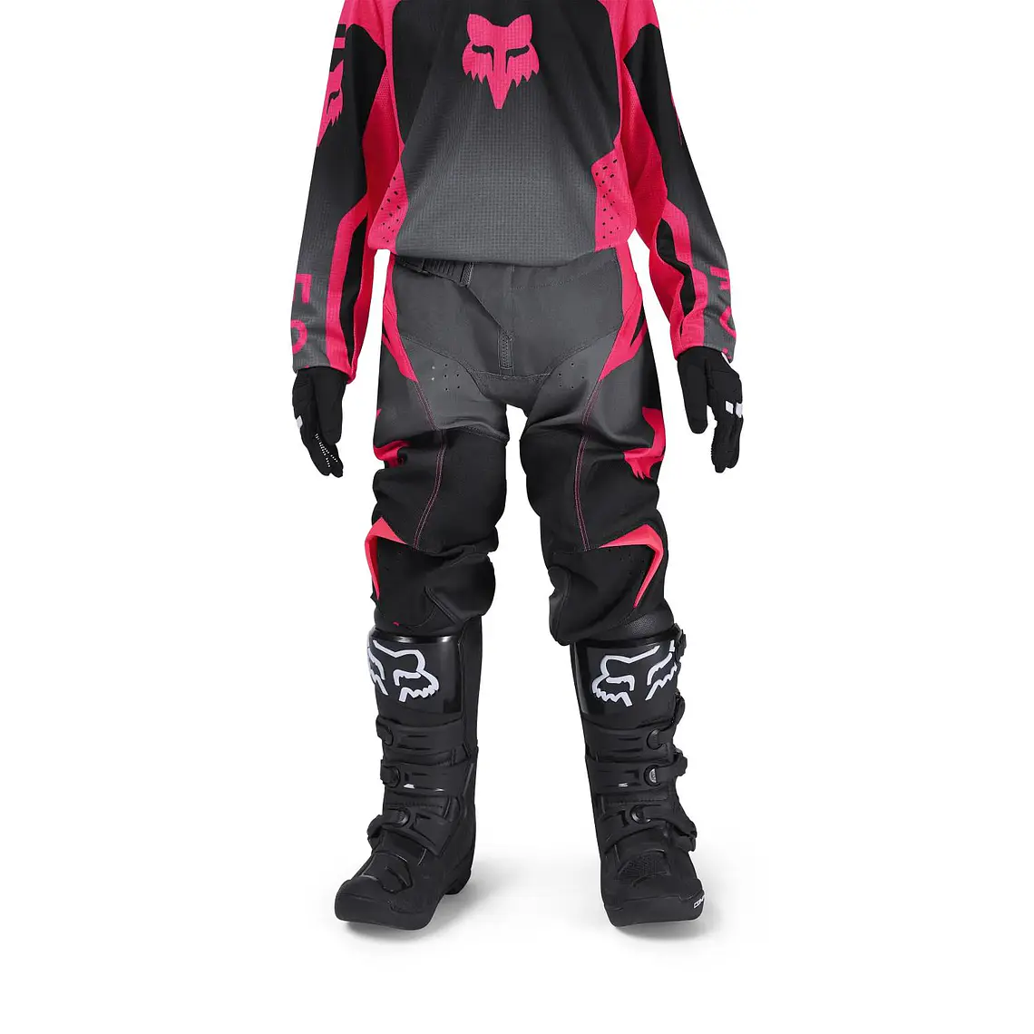 Pantalon Moto Niño 180 Shield Negro/Rosado Fox 3